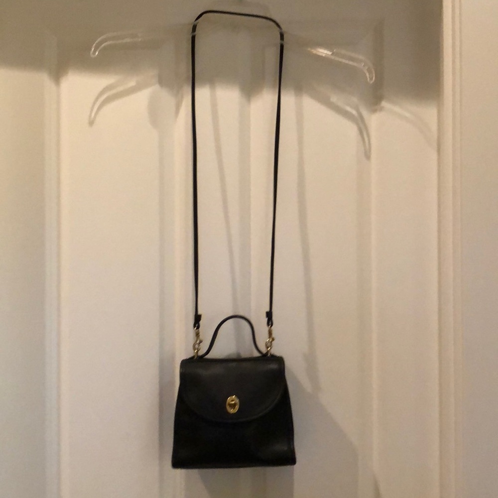 Coach Regina Mini Handbag Black Leather